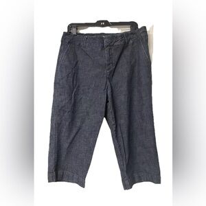 Coldwater Creek Chambray Jean Capri Pants with pockets blue Size 16P